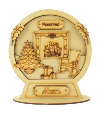 Laser Cut Personalised 3D Detailed Layered Snow Globe on a Stand - Christmas in Heaven